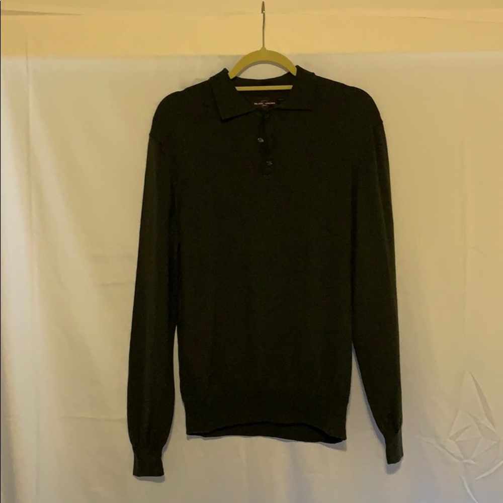 Black Brown long sleeve polo